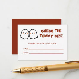 Schattigee Ghost Twins Baby shower Guess Tummy Siz Informatiekaartje