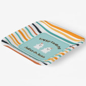 Schattigee Ghost Twins Halloween Stripe Happy Birt Papieren Bordje (Gebogen)