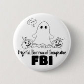 Schattigee Ghost Undercover FBI Halloween Button (Voorkant)