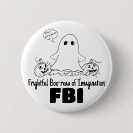 Schattigee Ghost Undercover FBI Halloween Button