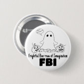 Schattigee Ghost Undercover FBI Halloween Button (Voorkant /achterkant)