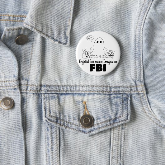 Schattigee Ghost Undercover FBI Halloween Button (In situ)