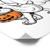 Schattigee Ghost Walking Dog Coquette Bow Hallowee Poster (Hoek)