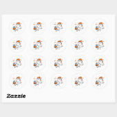 Schattigee Ghost Walking Dog Coquette Bow Hallowee Ronde Sticker (Vel)