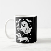 Schattigee Ghost Walking Dog teckel koffie Hallowe Koffiemok (Links)