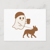 Schattigee Ghost Walking Frenchie Feestdagenkaart (Voorkant)