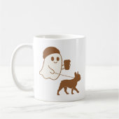 Schattigee Ghost Walking Frenchie Koffiemok (Links)