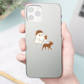 Schattigee Ghost Walking Frenchie Sticker (Telefoon)