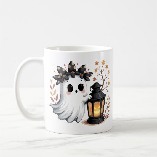 Schattigee Ghost Whimsical Halloween Mok Stijl (Links)