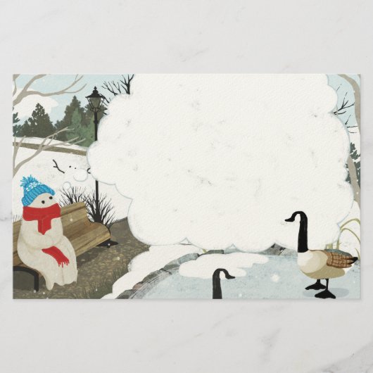 Schattigee Ghost winter eendenvijver Briefpapier (Voorkant)