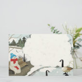 Schattigee Ghost winter eendenvijver Briefpapier (Staand voorkant)