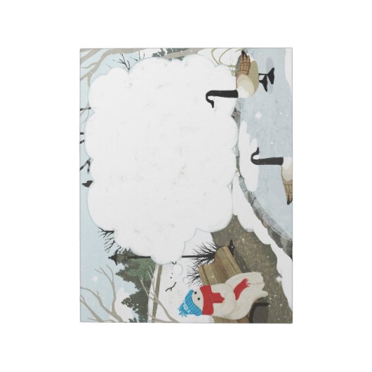 Schattigee Ghost winter eendenvijver Notitieblok (Linkerzijde)