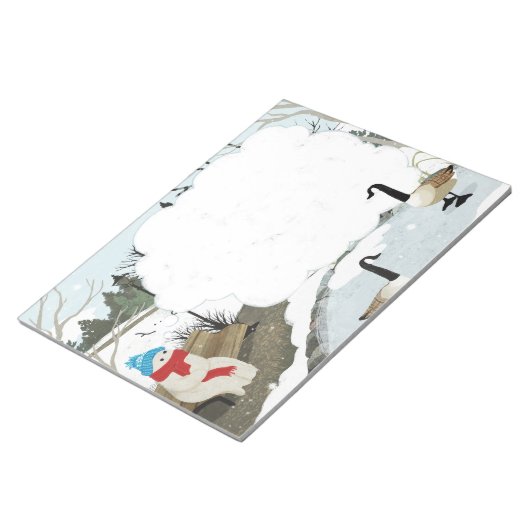 Schattigee Ghost winter eendenvijver Notitieblok (Schuin)