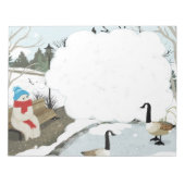 Schattigee Ghost winter eendenvijver Notitieblok (Voorkant)