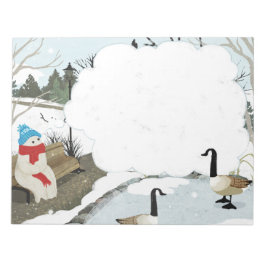 Schattigee Ghost winter eendenvijver Notitieblok