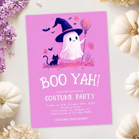 Schattigee Ghost Witch Kinder Halloween Kostuumfee Kaart