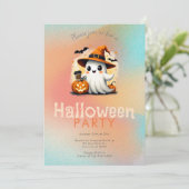 Schattigee Ghost Witches Pet Coffee Halloween Part Kaart (Staand voorkant)
