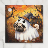 Schattigee Ghostie Pug Halloween Bedankjes Labels (Voorkant)