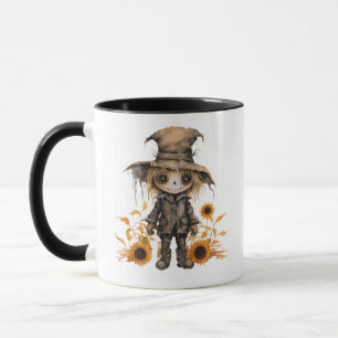 Schattigee Ghoul in zwart met zonnebloemen Hallowe Mok