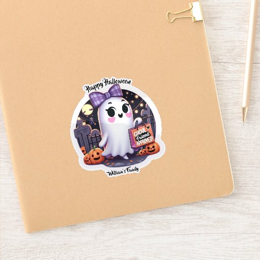 Schattigee Ghoul vriend Goedgekeurd Halloween Sticker (Notitieboek)