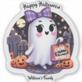 Schattigee Ghoul vriend Goedgekeurd Halloween Sticker (Voorkant)
