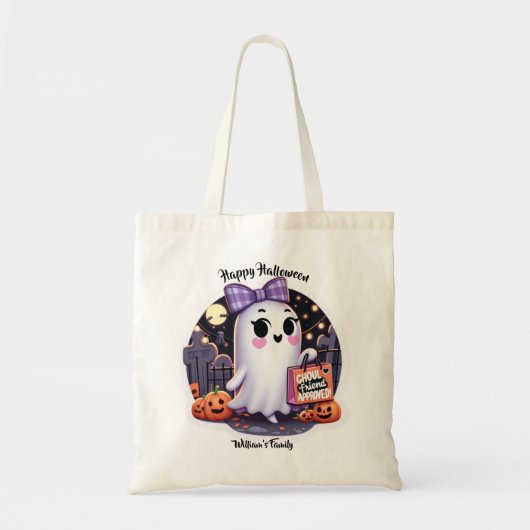 Schattigee Ghoul vriend Goedgekeurd Halloween Tote Bag (Voorkant)