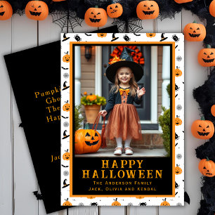 Schattigee Ghouls Classic Custom Halloween Foto Feestdagenkaart