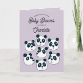 Schattigee Giant Panda Beer Baby shower Uitnodigin Bedankkaart (Voorkant)