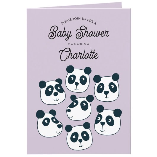 Schattigee Giant Panda Beer Baby shower Uitnodigin Bedankkaart
