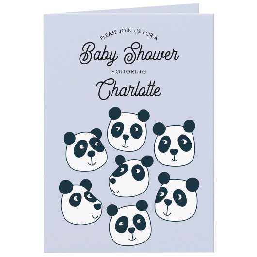 Schattigee Giant Panda Beer Baby shower Uitnodigin Bedankkaart