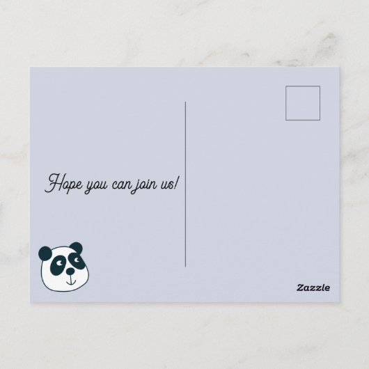 Schattigee Giant Panda Beer Baby shower Uitnodigin Briefkaart (Achterkant)