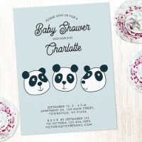 Schattigee Giant Panda Beer Baby shower Uitnodigin