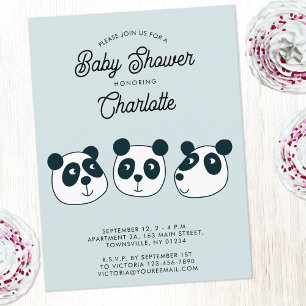 Schattigee Giant Panda Beer Baby shower Uitnodigin Briefkaart