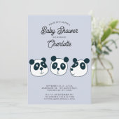 Schattigee Giant Panda Beer Baby shower Uitnodigin Kaart (Staand voorkant)