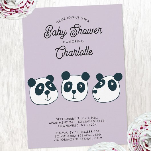 Schattigee Giant Panda Beer Baby shower Uitnodigin Kaart