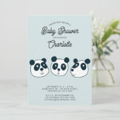 Schattigee Giant Panda Beer Baby shower Uitnodigin Kaart (Staand voorkant)