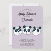Schattigee Giant Panda Beer Baby shower Uitnodigin Kaart (Voorkant)