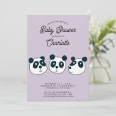 Schattigee Giant Panda Beer Baby shower Uitnodigin Kaart (Staand voorkant)