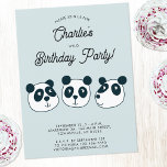 Schattigee Giant Panda Beer Verjaardagsfeestuitnod Briefkaart<br><div class="desc">Met een schattig Giant Panda beer cartoon ontwerp dat perfect is voor een verjaardagsfeestuitnodiging van een dierenvriend. U kunt de uitnodiging eenvoudig naar wens aanpassen door een van de teksten te wijzigen. Genderneutraal voor een jongen of meisje. Originele kunst van Nic Squirrell.</div>