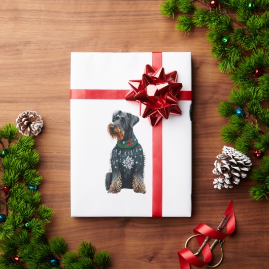 Schattigee Giant Schnauzer in een Kersttrui Cadeaupapier (Feestdagen Geschenken)