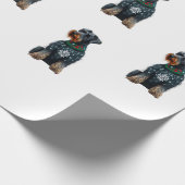 Schattigee Giant Schnauzer in een Kersttrui Cadeaupapier (Hoek)