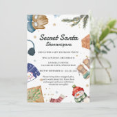 Schattigee Gift Exchange Fun Christmas Secret Sant Kaart (Staand voorkant)