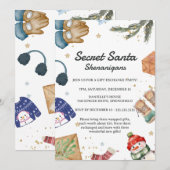 Schattigee Gift Exchange Fun Christmas Secret Sant Kaart (Voorkant / Achterkant)