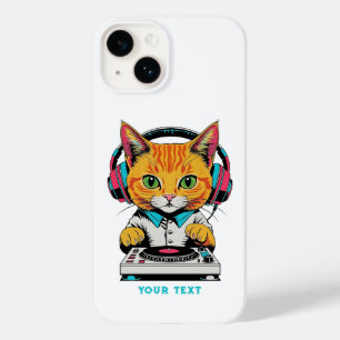 Schattigee Ginger Cat DJ Pop Art Design Retro Hoof Case-Mate iPhone 14 Hoesje