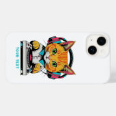 Schattigee Ginger Cat DJ Pop Art Design Retro Hoof Case-Mate iPhone Case (Achterkant (horizontaal))