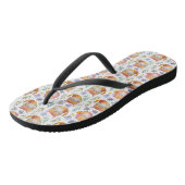 Schattigee Ginger Cat en Flowers Flip Flop (Schuin)