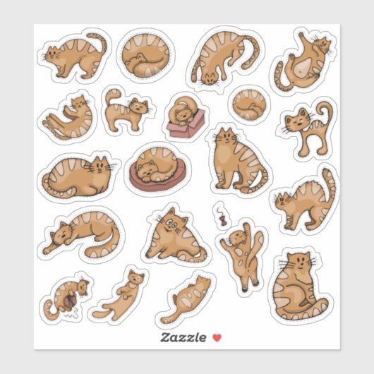 Schattigee Ginger-Cat Stickers (Vel)