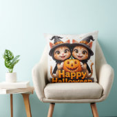 Schattigee Ginger Cats in Heks Petten Halloween Po Kussen (Stoel)
