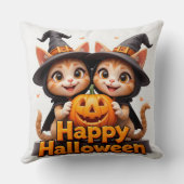 Schattigee Ginger Cats in Heks Petten Halloween Po Kussen (Achterkant)