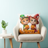 Schattigee Ginger Cats in Heks Petten Halloween Po Kussen (Stoel)